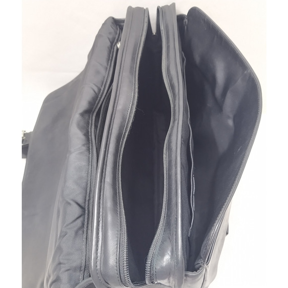 Coach Black Leather Double Pushlock Briefcase Laptop Business Crossbody Bag - Picture 8 of 16